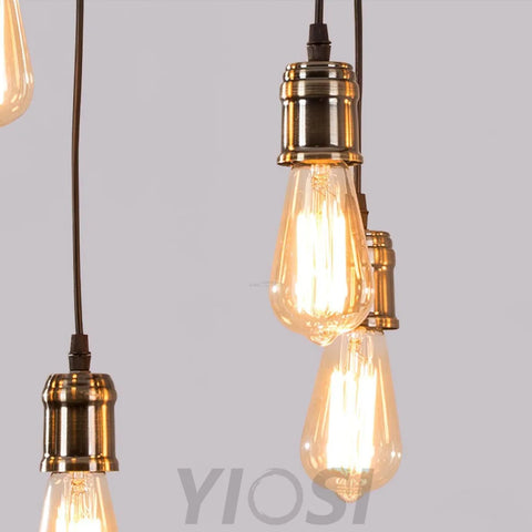 Wooden Hanging Multi Chandelier - Hemp Rope-1-Yiosilamp