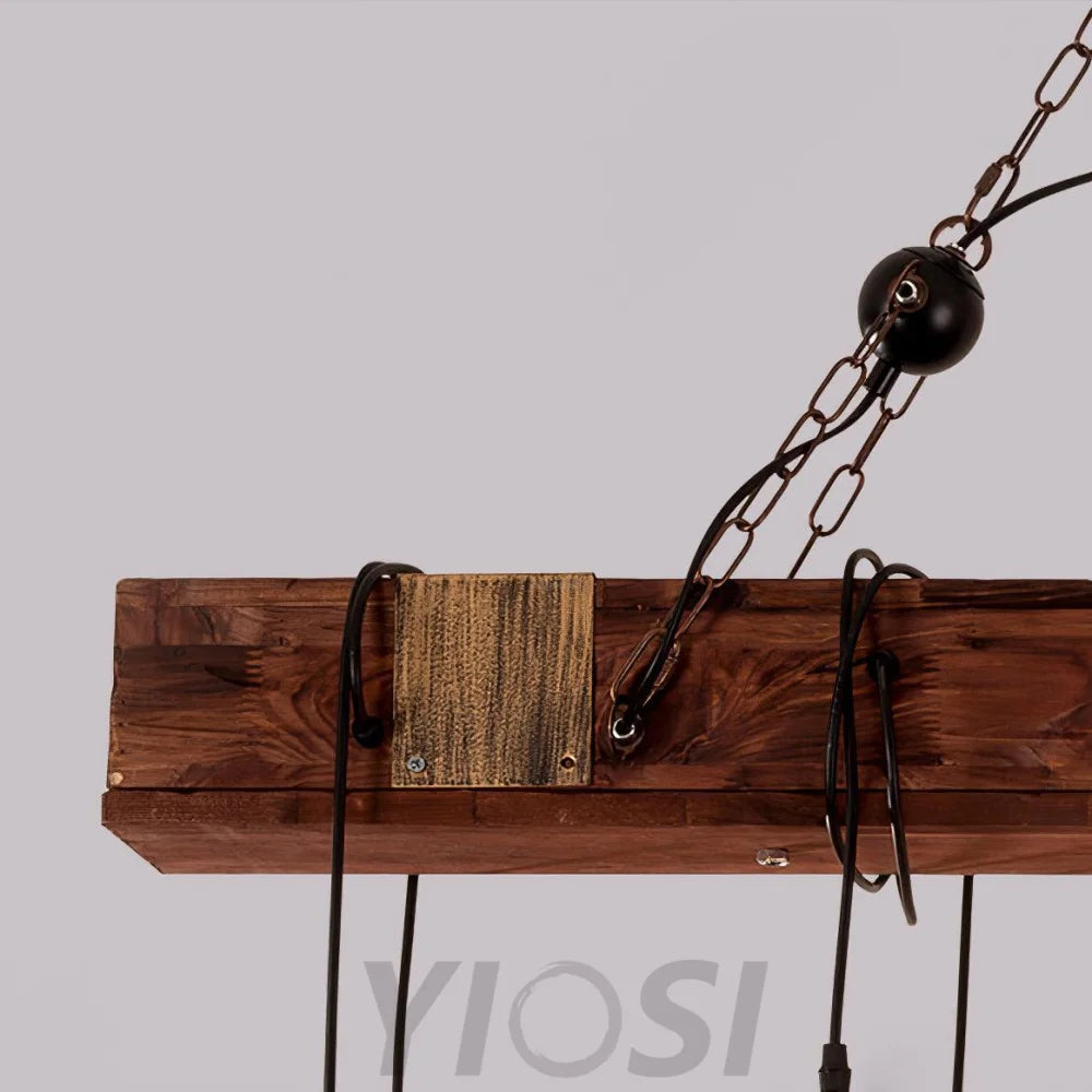 Wooden Hanging Multi Chandelier - Hemp Rope-1-Yiosilamp