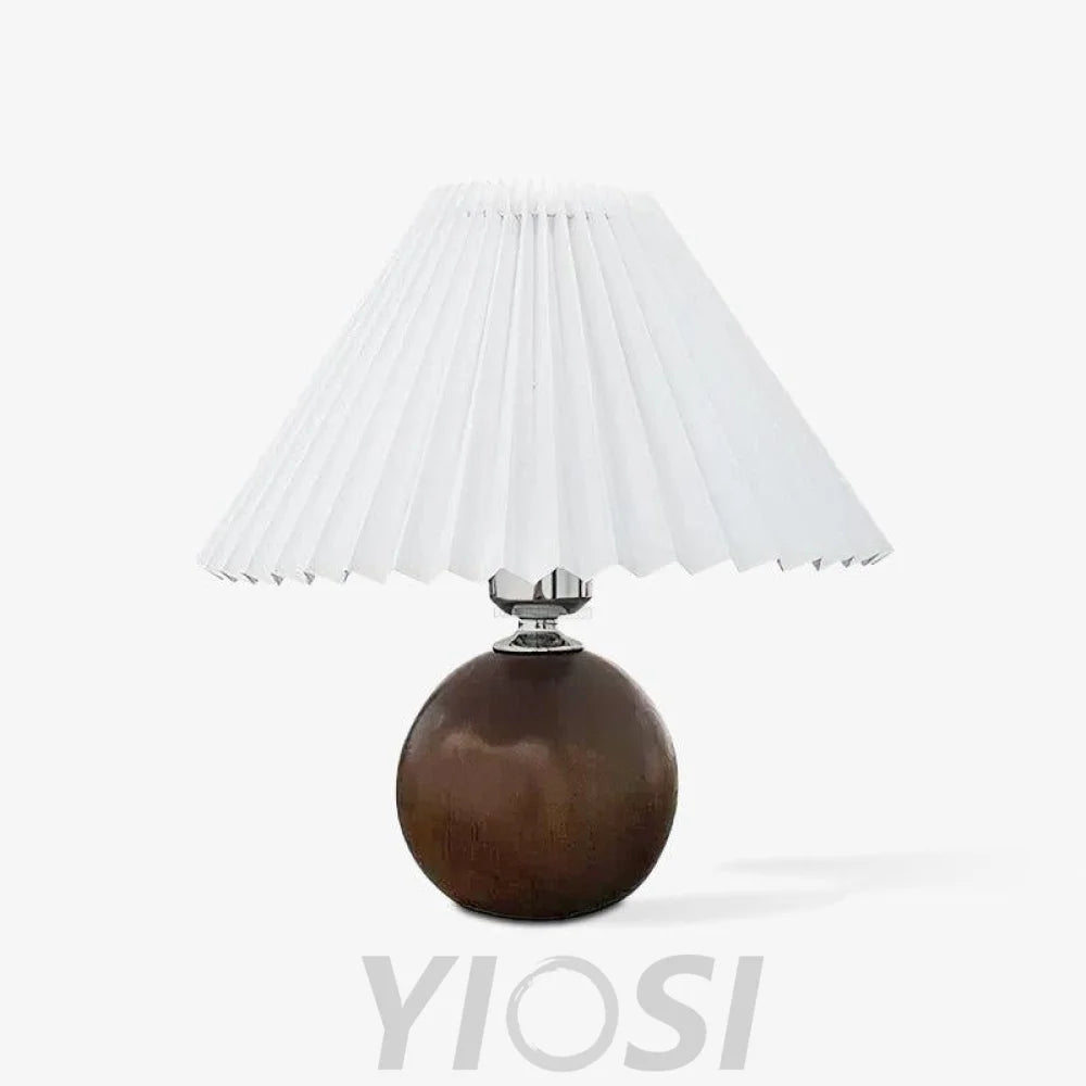 Wooden Pleated Table Lamp ∅ 11″ - Wood-1-Yiosilamp