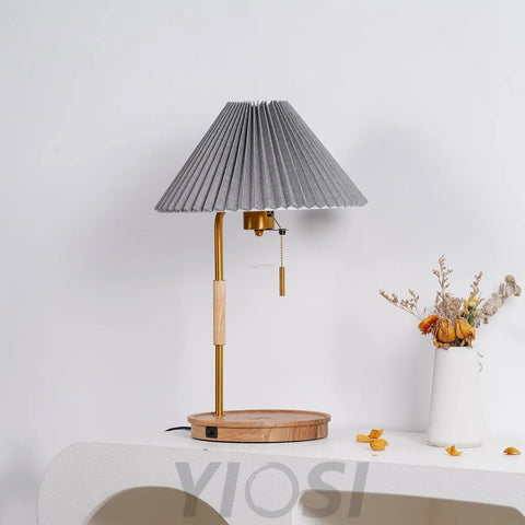 Wooden Retro Table Lamp ∅ 12.2″ - Wood-1-Yiosilamp