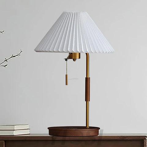 Wooden Retro Table Lamp ∅ 12.2″ - Wood-1-Yiosilamp