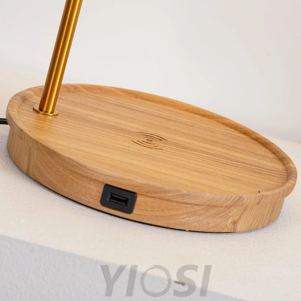 Wooden Retro Table Lamp ∅ 12.2″ - Wood-1-Yiosilamp