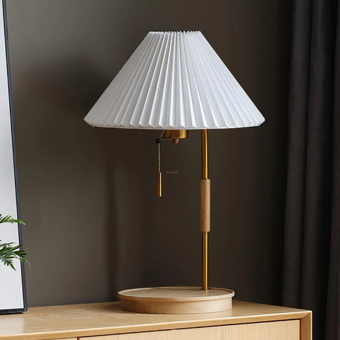 Wooden Retro Table Lamp ∅ 12.2″ - Wood-1-Yiosilamp