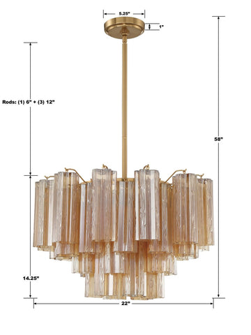 Addis Chandelier 17.8" 19.8" 22" 26.8" 32''D