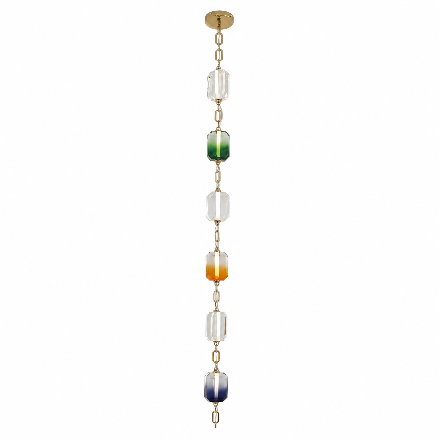 Color Cascading Crystal Chandelier 5" - Ø5" (11.5 cm)