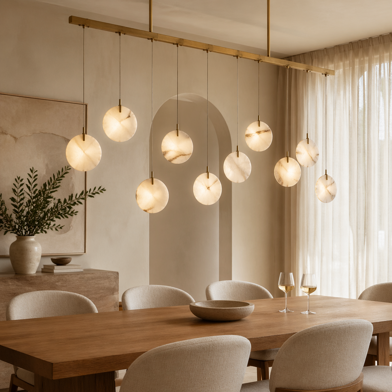 Yiosi Alabaster Collection — linear pendants