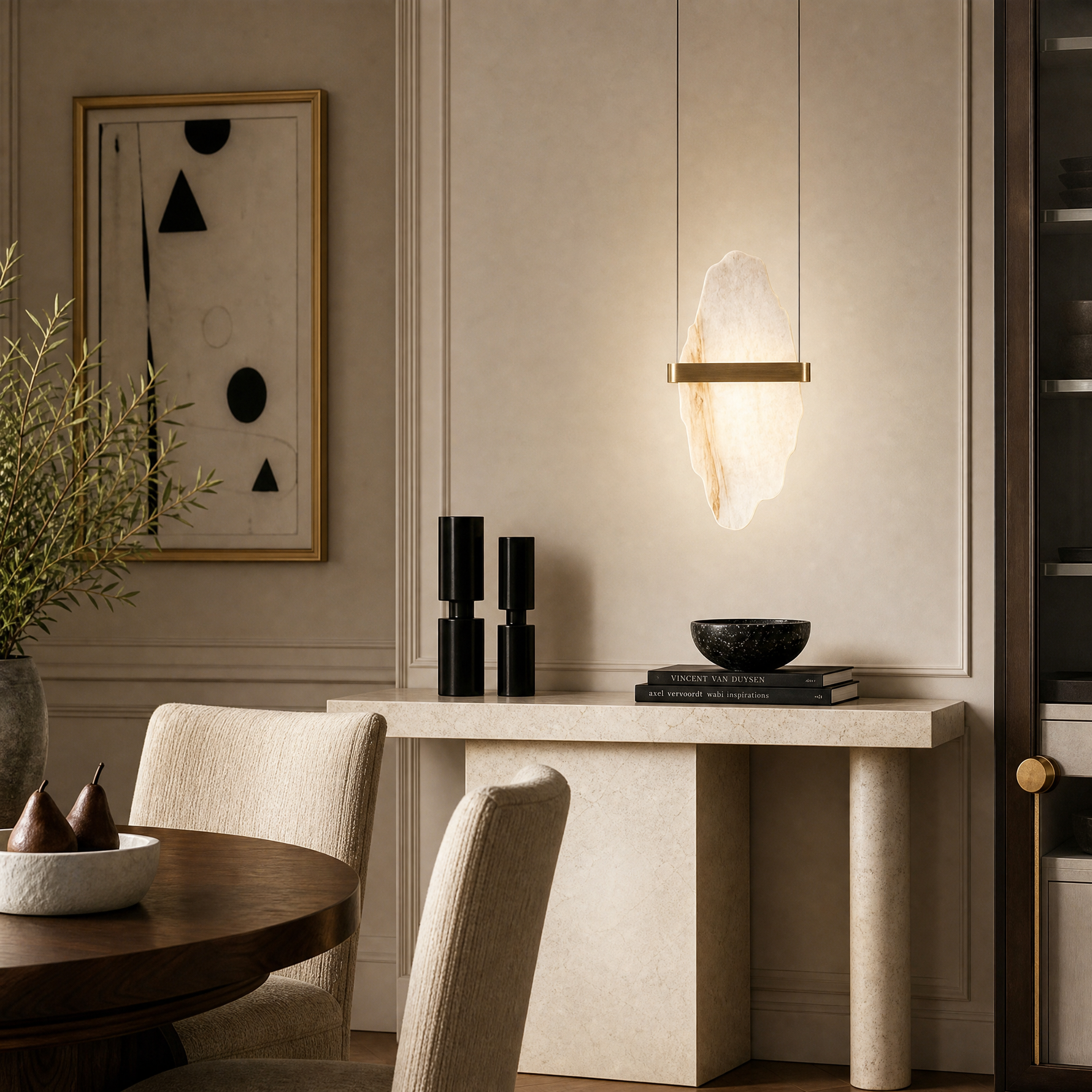 Yiosi Amber Mini Natural Stone Pendant Light