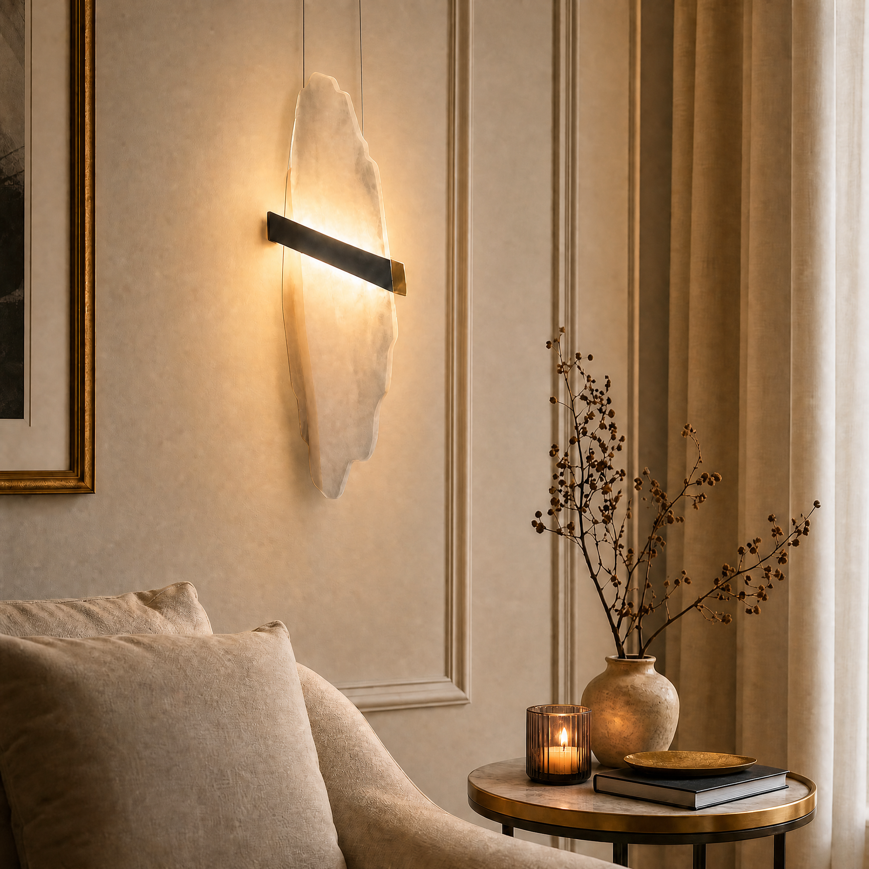 Yiosi Amber Mini Natural Stone Pendant Light
