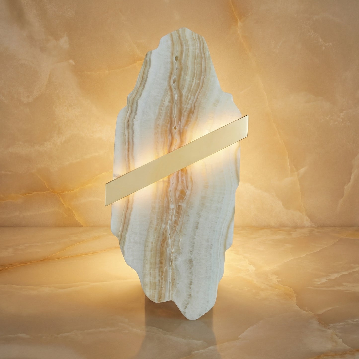 Yiosi Amber Mini Natural Stone Table Lamp - 10" Linear (L250mm)