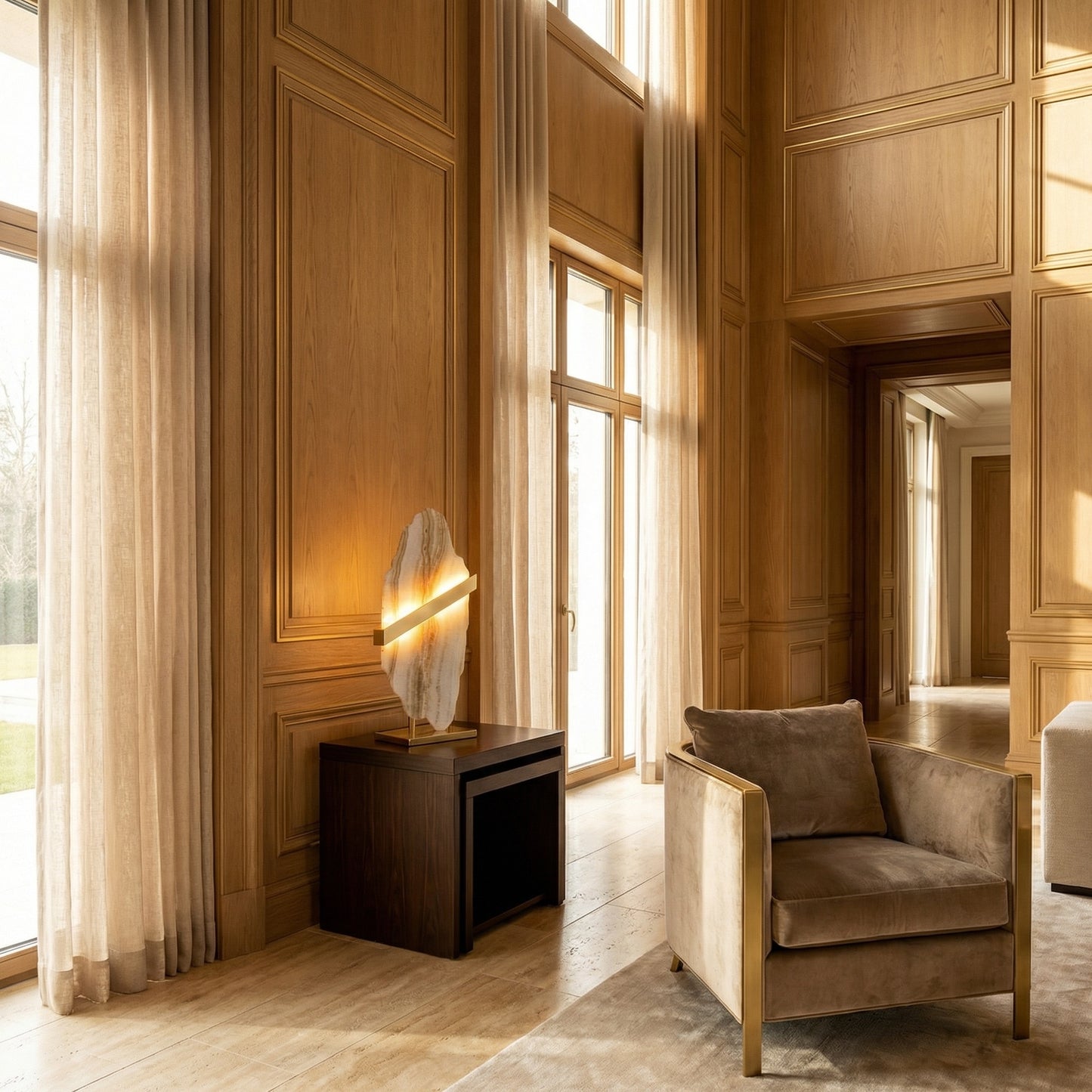 Yiosi Amber Mini Natural Stone Table Lamp - scene-1