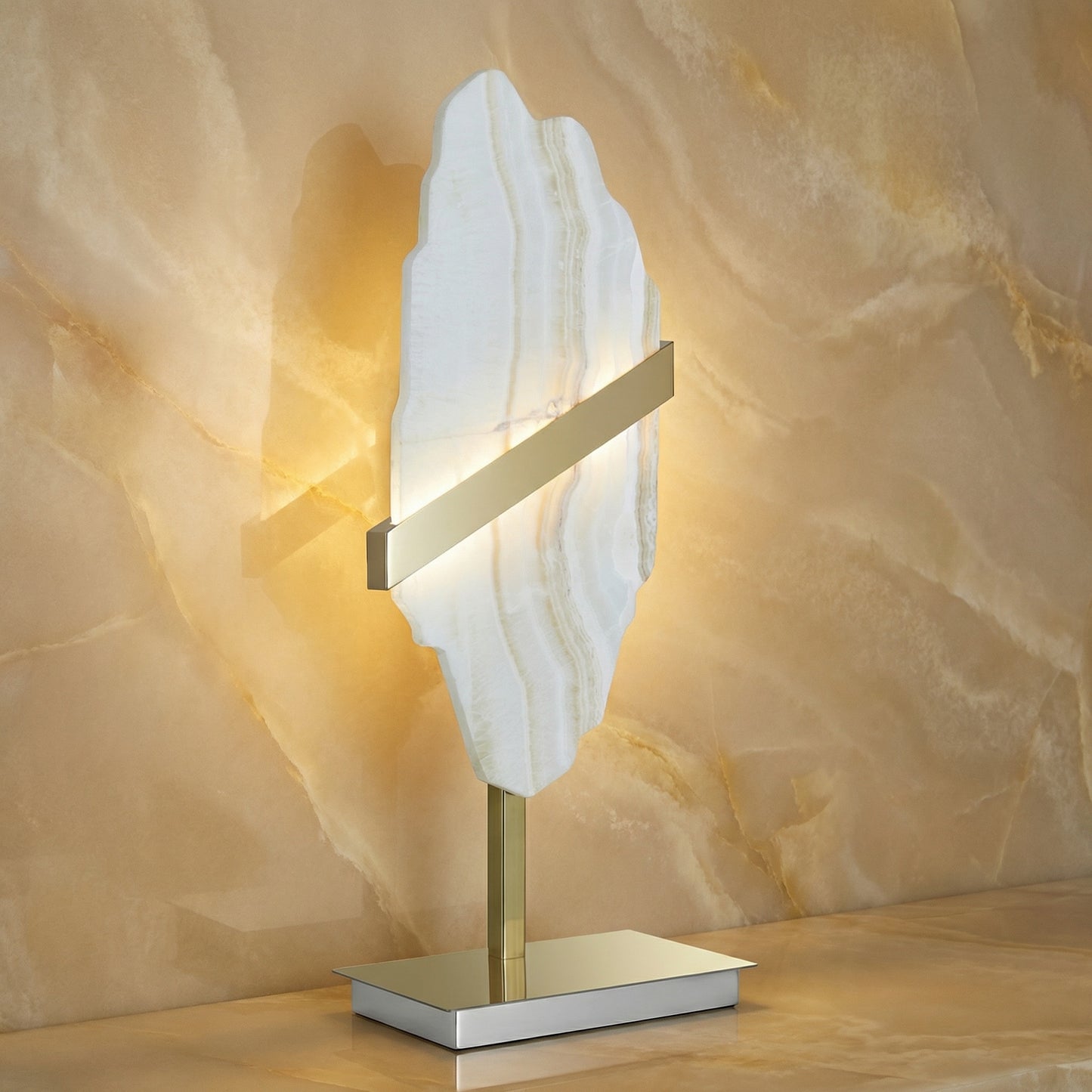 Yiosi Amber Mini Natural Stone Wall Sconce - 9" Linear (L240mm)