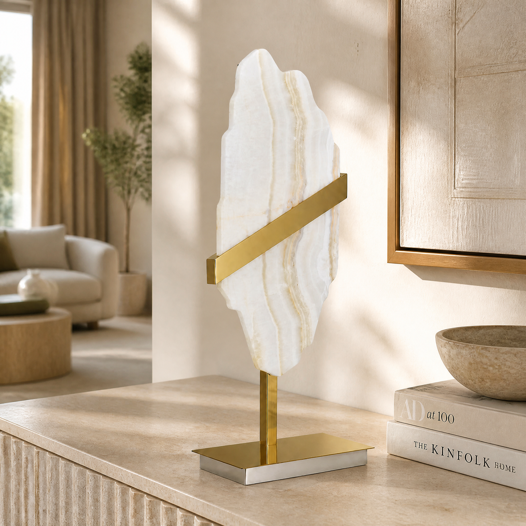 Yiosi Amber Mini Natural Stone Wall Sconce