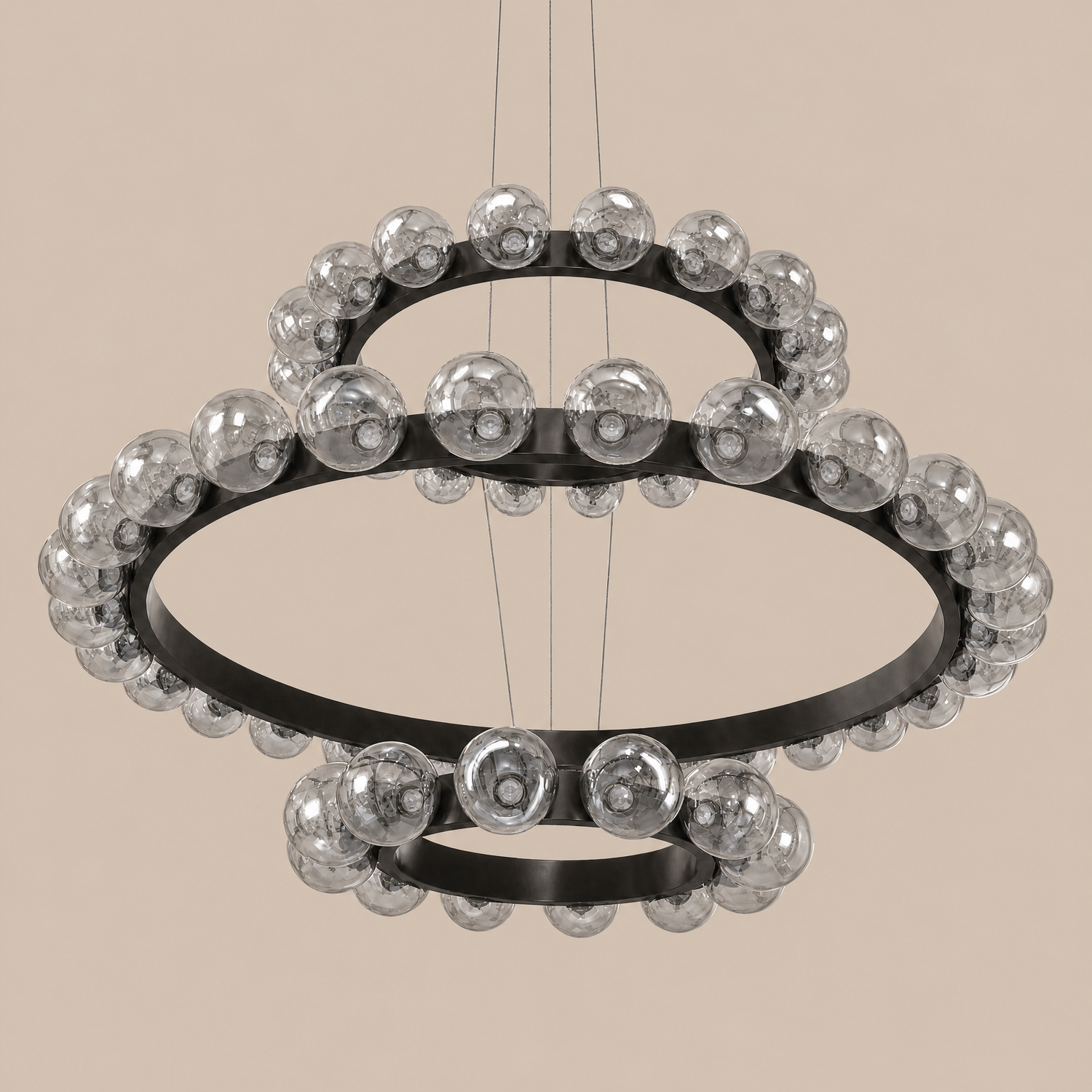 Yiosi Bubbles 3-Tier Nested Glass Chandelier
