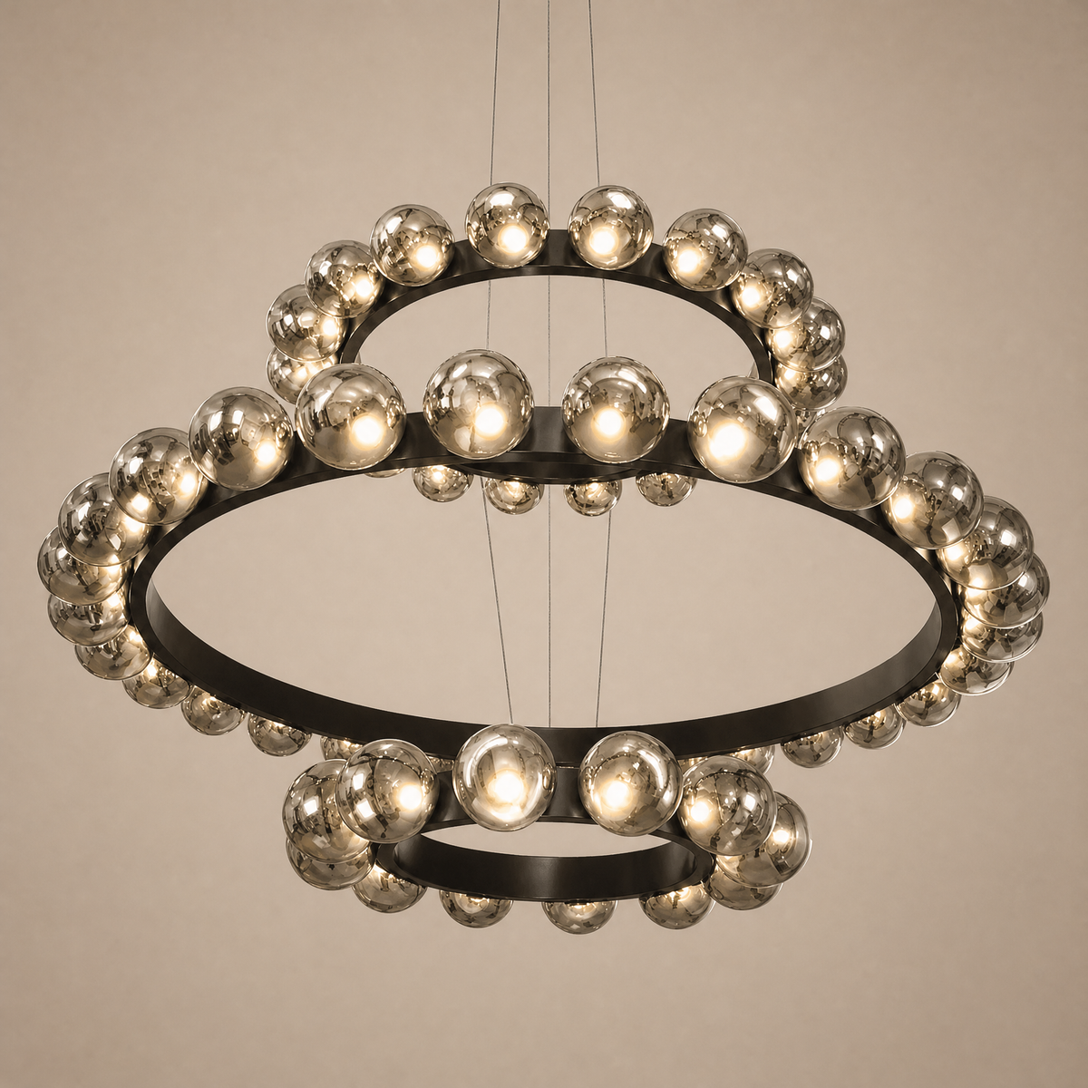 Yiosi Bubbles 3-Tier Nested Glass Chandelier