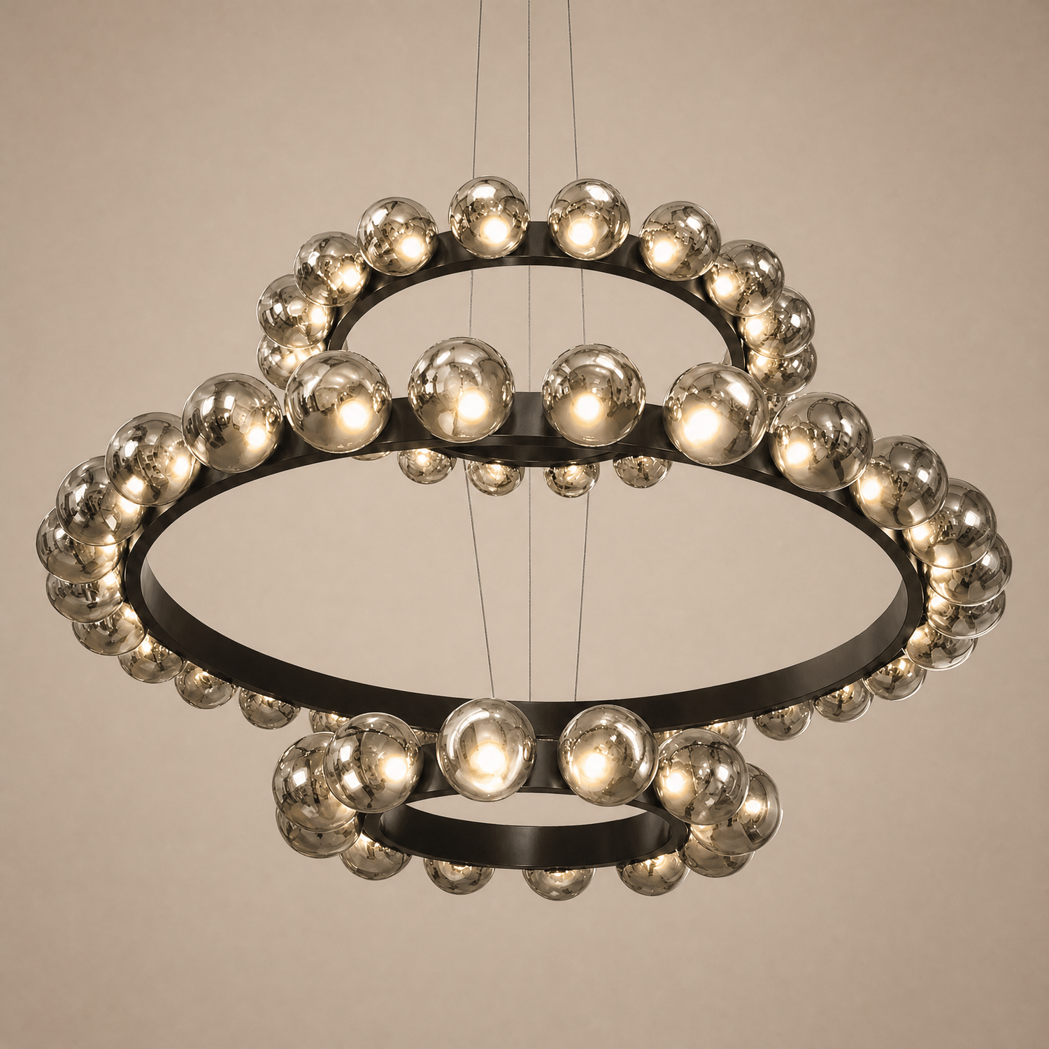 Yiosi Bubbles 3-Tier Nested Glass Chandelier