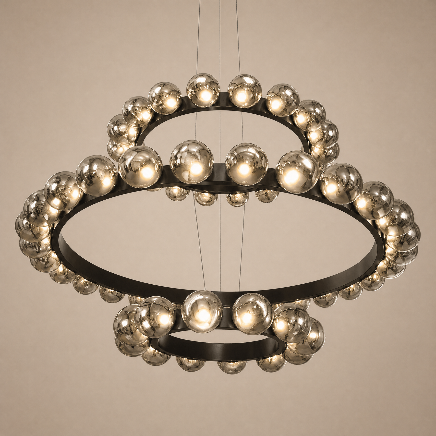 Yiosi Bubbles 3-Tier Nested Glass Chandelier