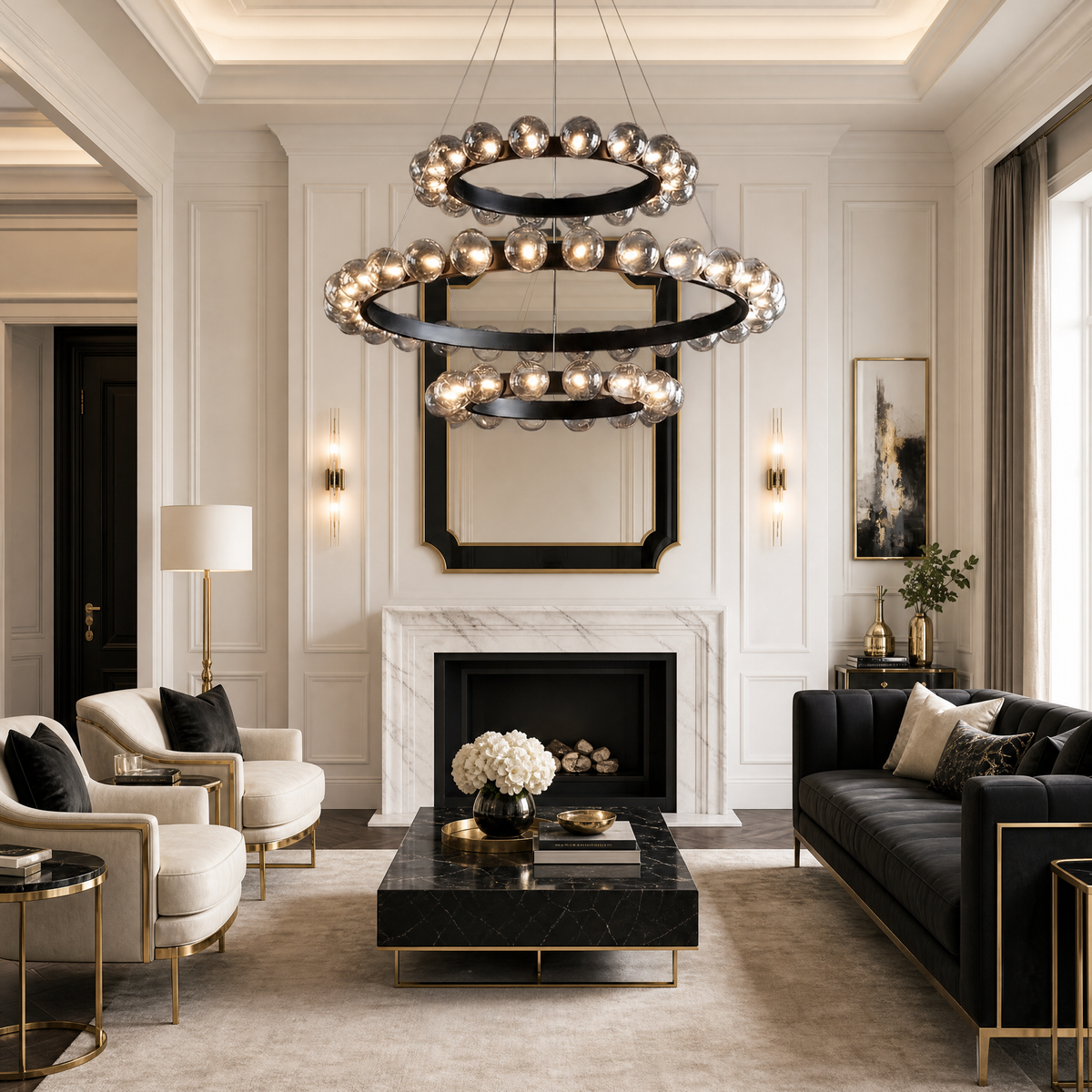 Yiosi Bubbles 3-Tier Nested Glass Chandelier