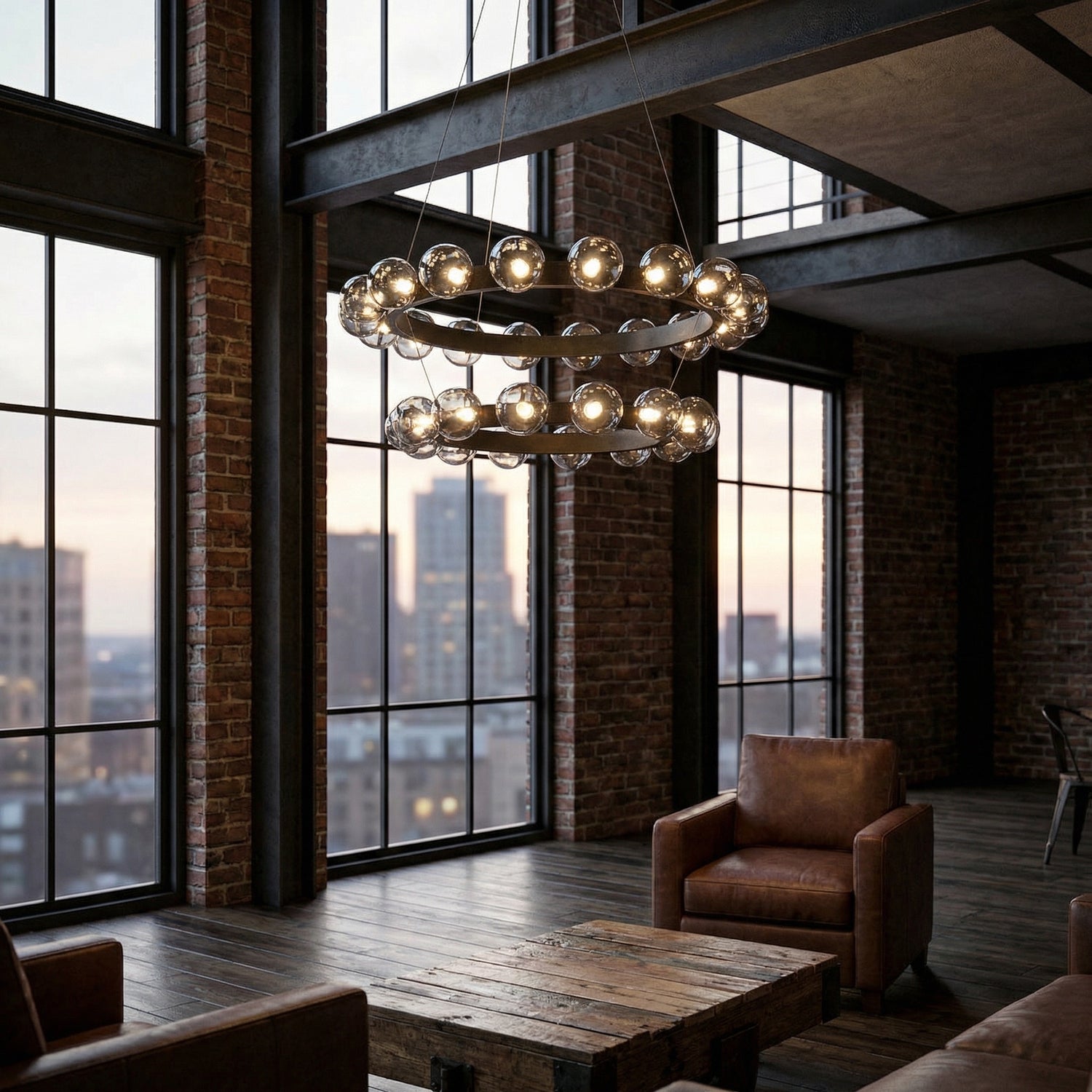 Yiosi Bubbles Nested Glass Pendant Light 31" - scene-2