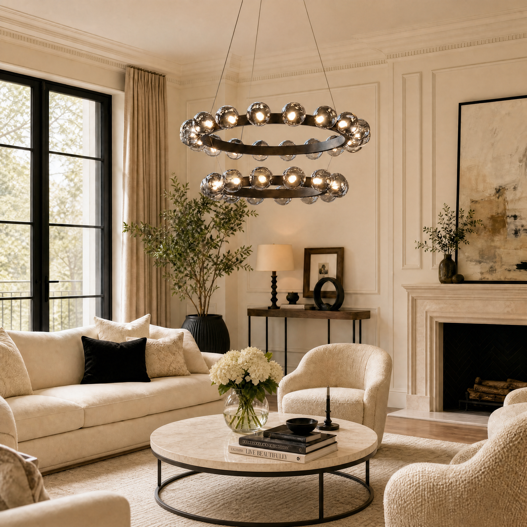 Yiosi Bubbles Nested Glass Chandelier 31"