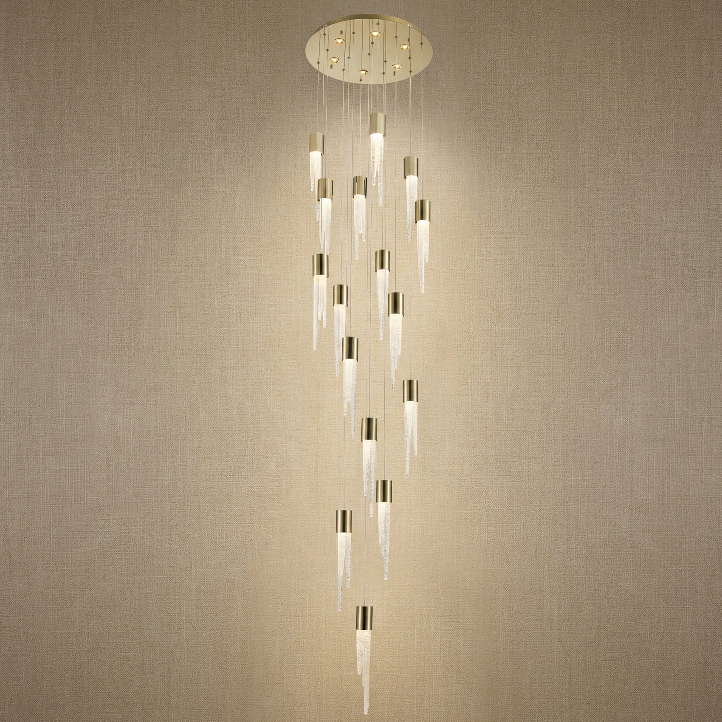 Yiosi Candlelight Cascading Glass Pendant Light 24" Style A - 24" (Dia 600mm)