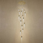 Yiosi Candlelight Cascading Glass Pendant Light 24" Style A - dark
