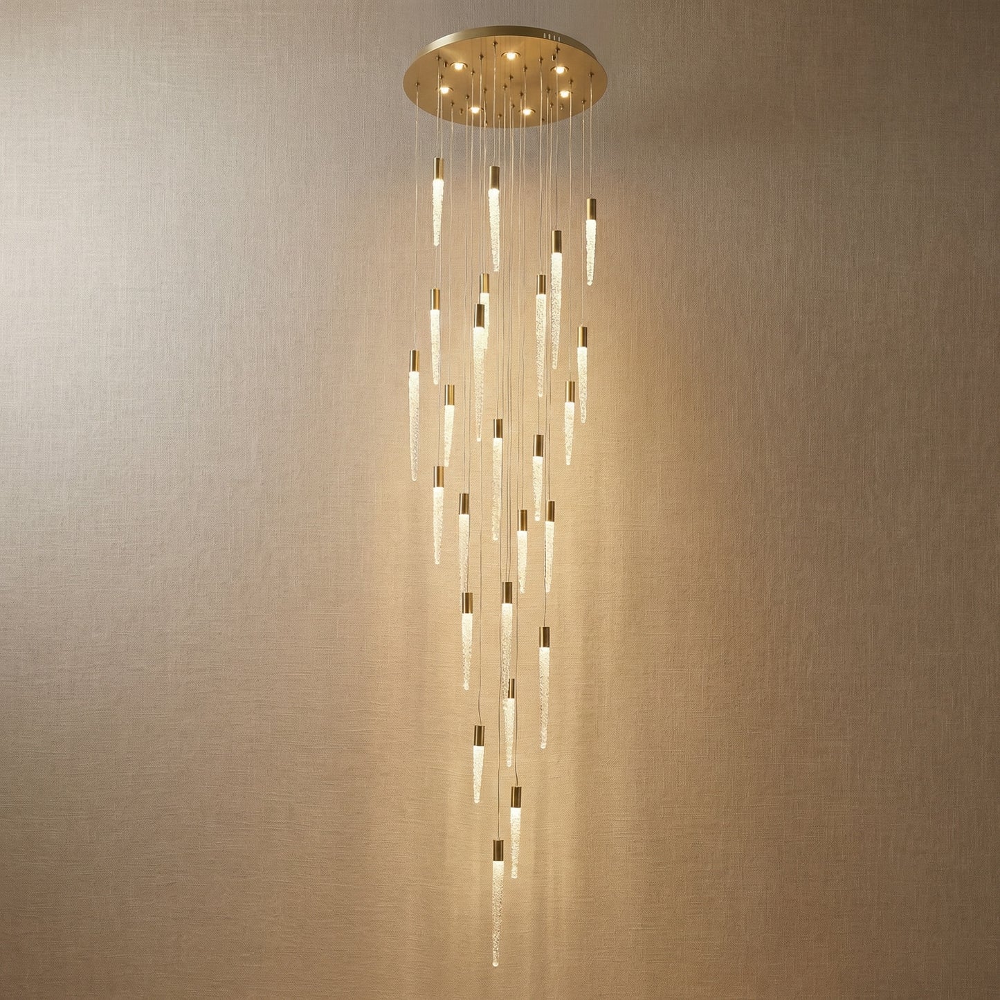 Yiosi Candlelight Cascading Glass Pendant Light 24" Style B - 24" (Dia 600mm)