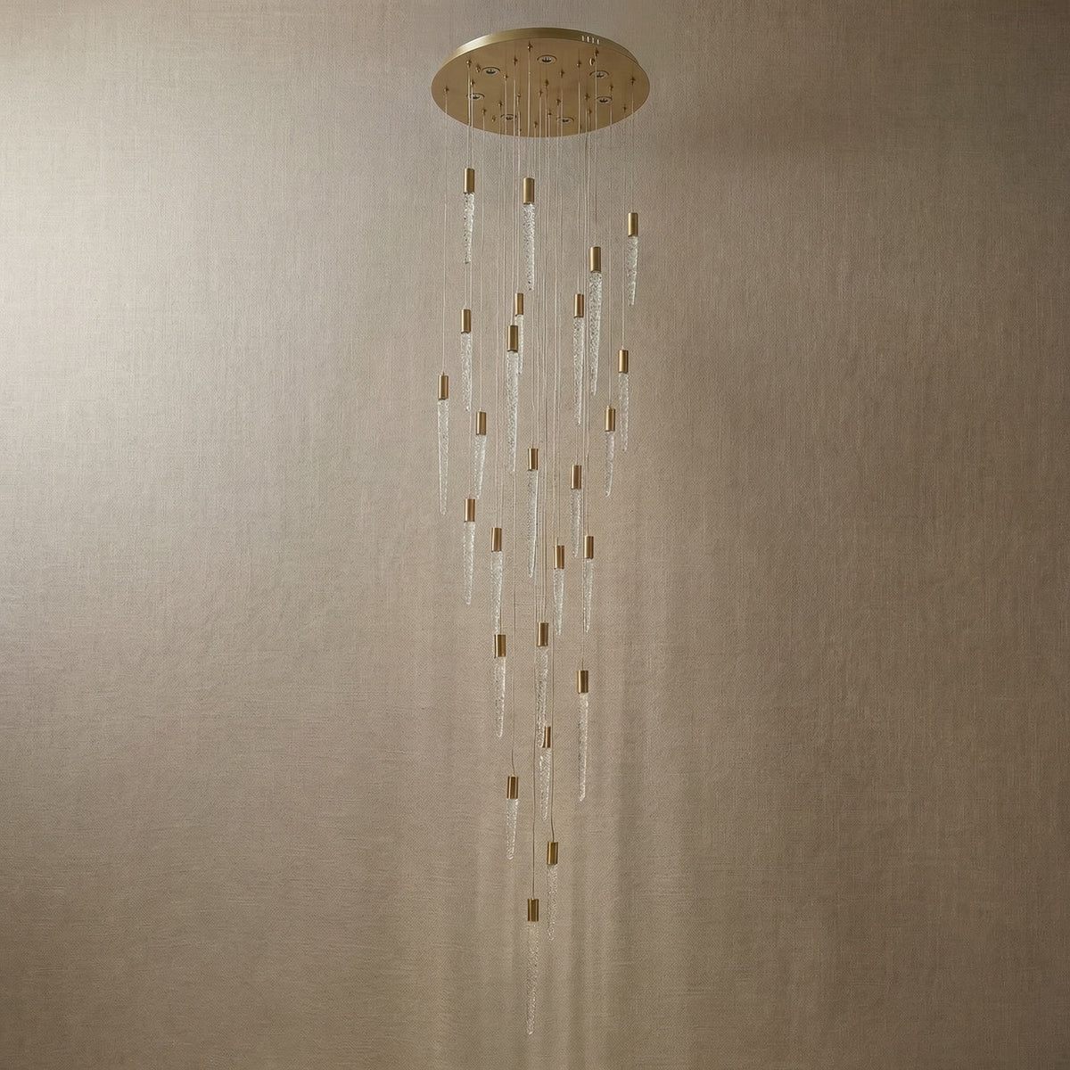Yiosi Candlelight Cascading Glass Pendant Light 24" Style B - dark