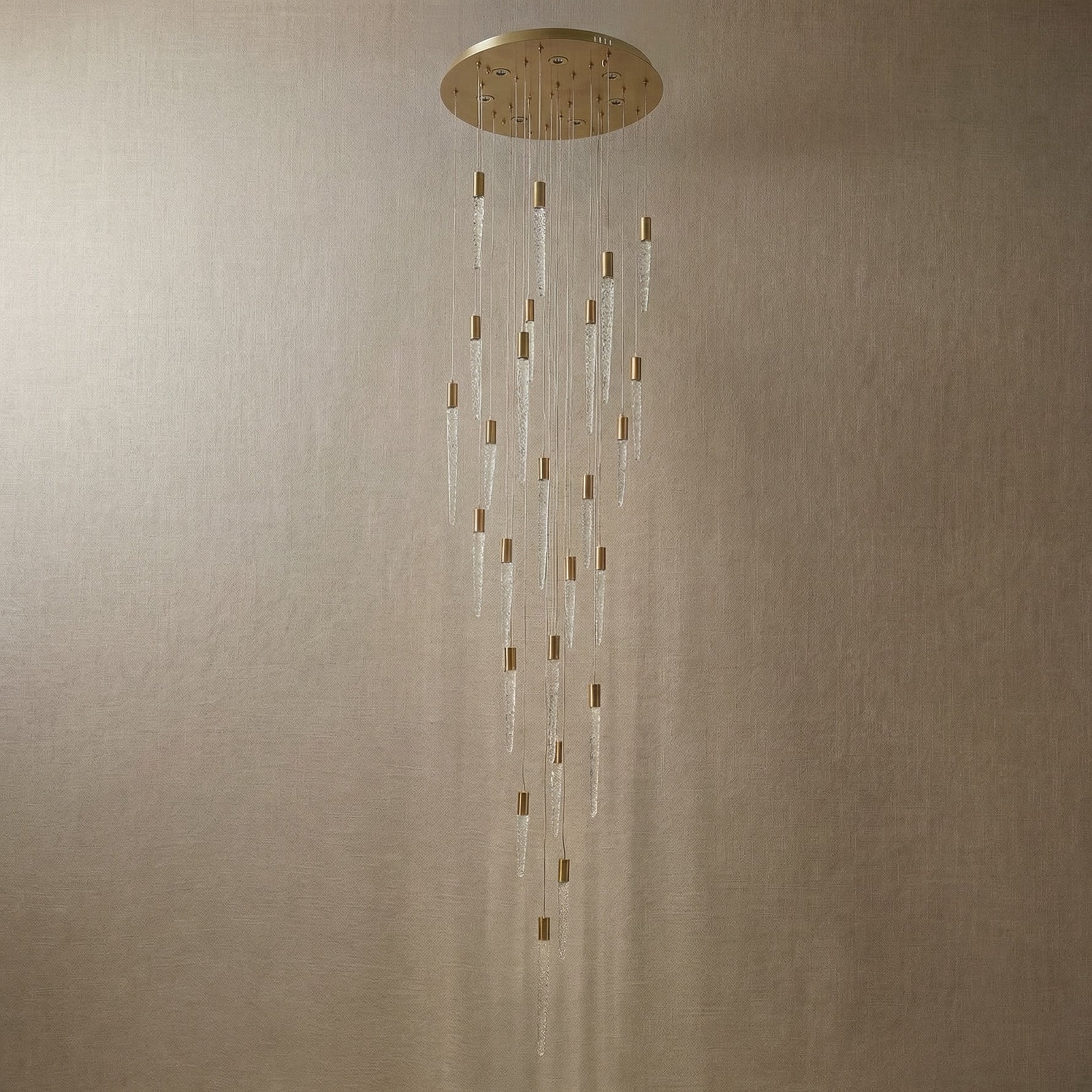Yiosi Candlelight Cascading Glass Pendant Light 24" Style B - dark