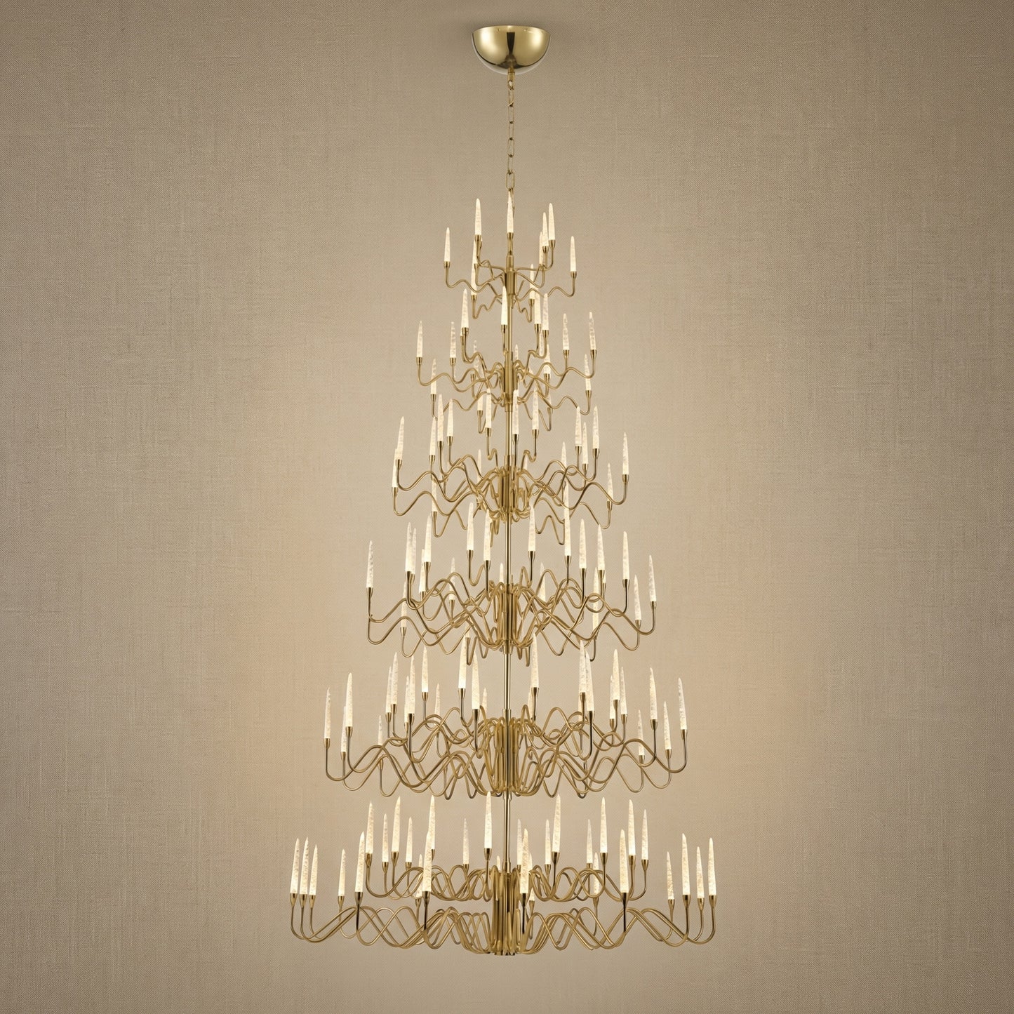 Yiosi Candlelight Cascading Glass Pendant Light 63" - 63" (Dia 1600mm)