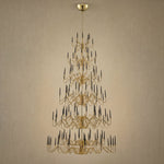 Yiosi Candlelight Cascading Glass Pendant Light 63" - dark