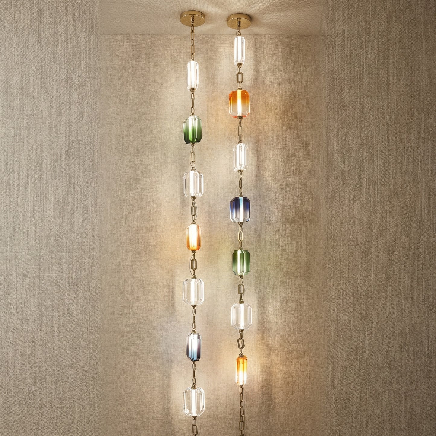 Yiosi Color Cascading Crystal Pendant Light 5" - 5" (Dia 115mm)