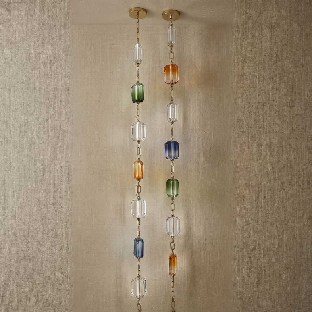 Yiosi Color Cascading Crystal Pendant Light 5" - dark