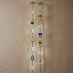 Yiosi Color Cascading Crystal Pendant Light 5" - dark