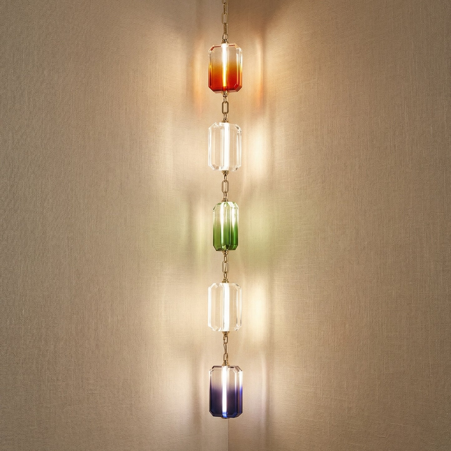 Yiosi Color Cascading Crystal Pendant Light 6" - 6" (Dia 150mm)
