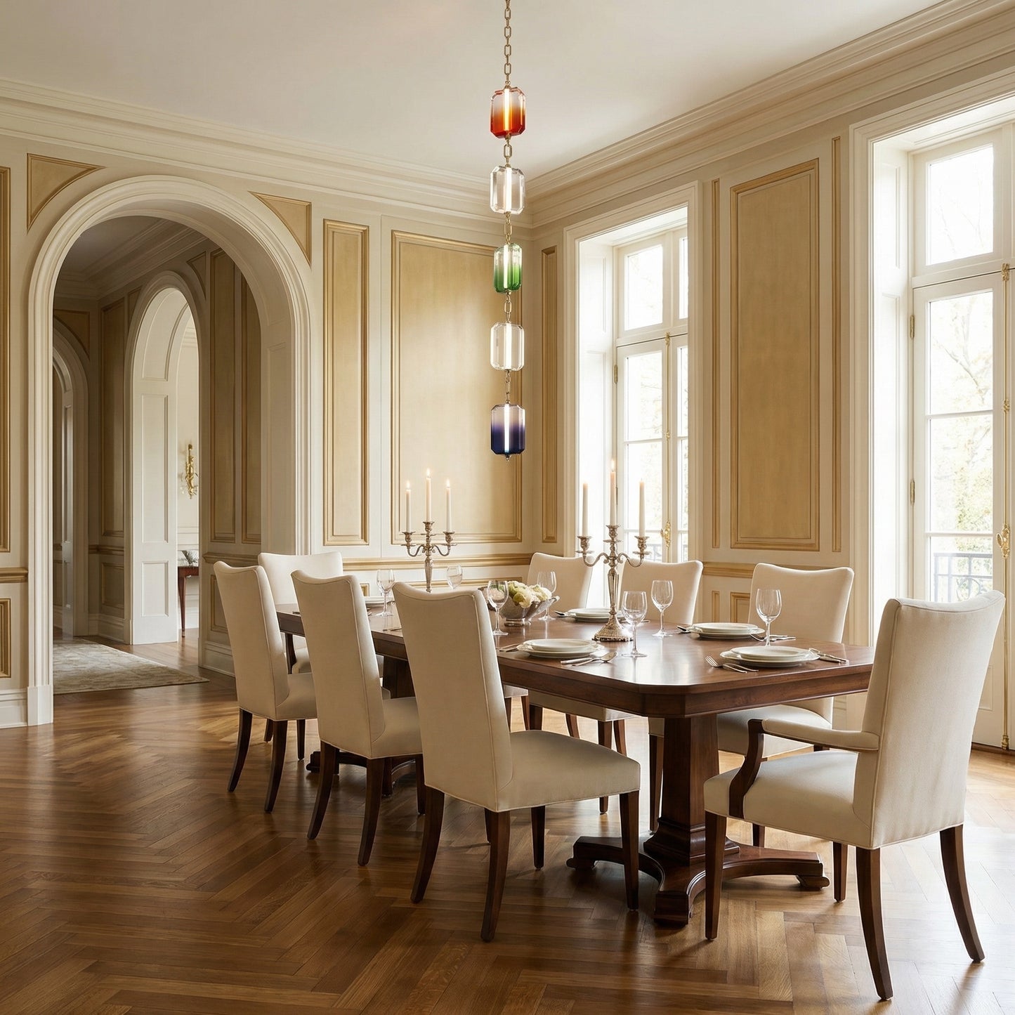 Yiosi Color Cascading Crystal Pendant Light 6" - scene-2