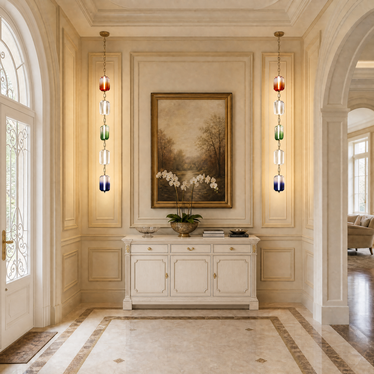 Yiosi Color Cascading Crystal Chandelier 6"