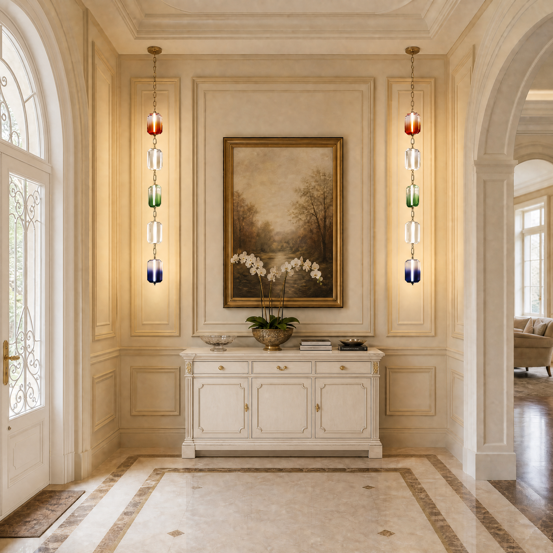 Yiosi Color Cascading Crystal Chandelier 6"