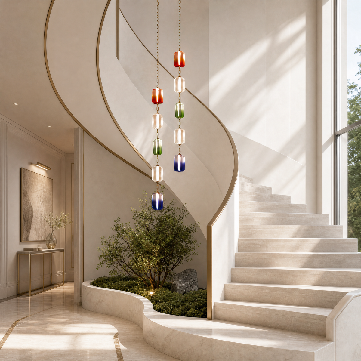 Yiosi Color Cascading Crystal Chandelier 6"