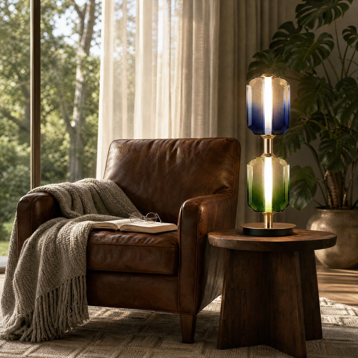 Yiosi Color Crystal Table Lamp 6" Style C