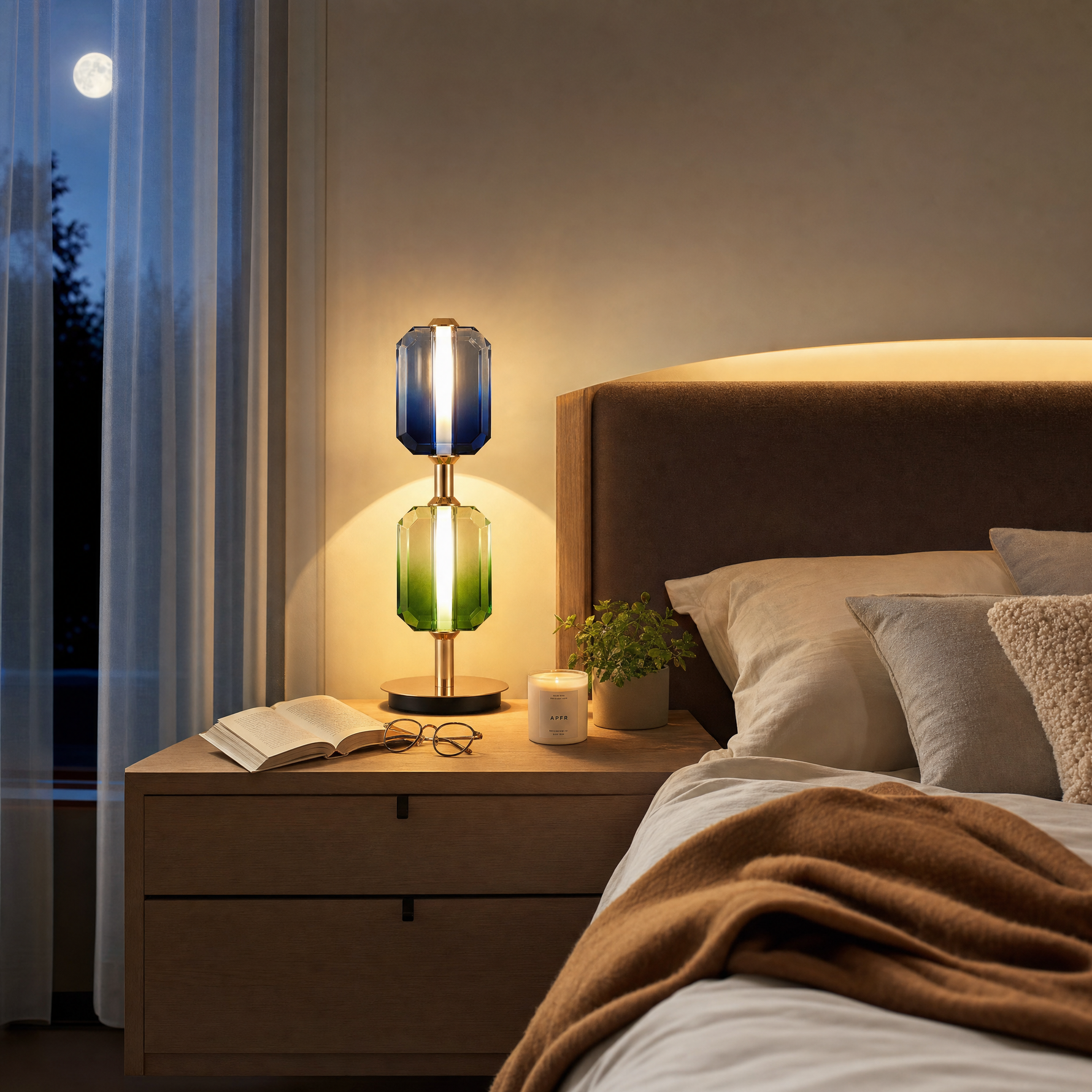 Yiosi Color Crystal Table Lamp 6" Style C