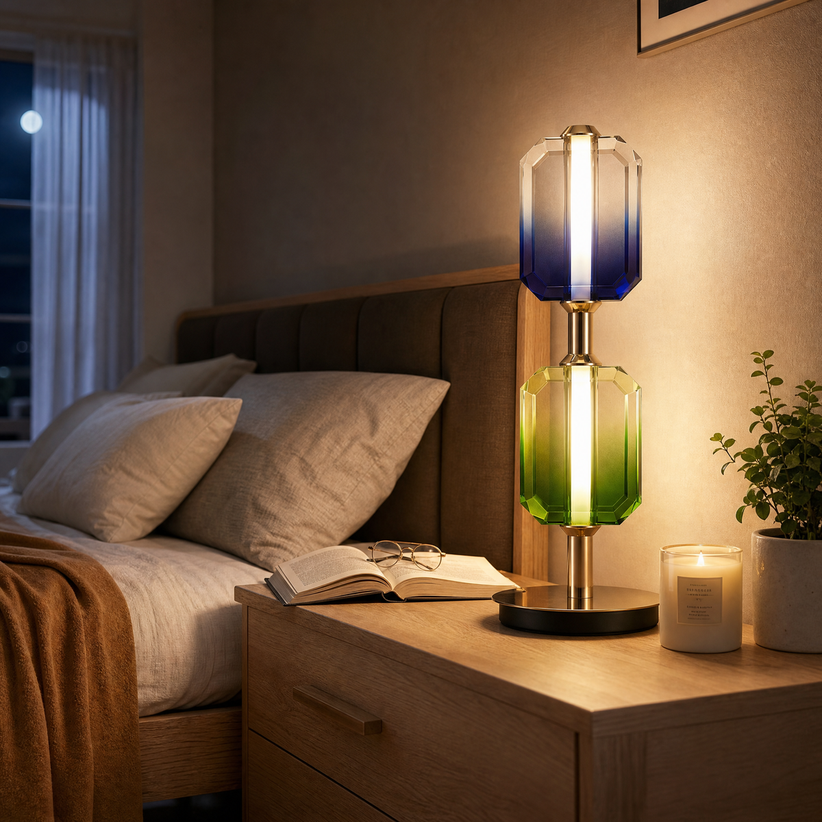 Yiosi Color Crystal Table Lamp 6" Style C