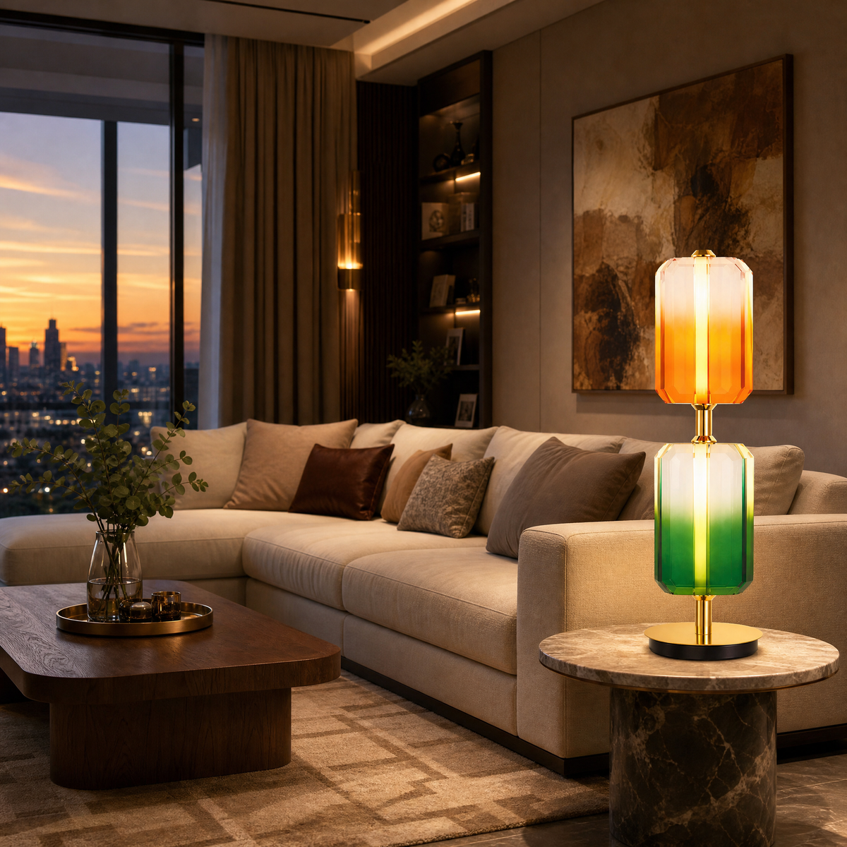 Yiosi Color Crystal Table Lamp 7"