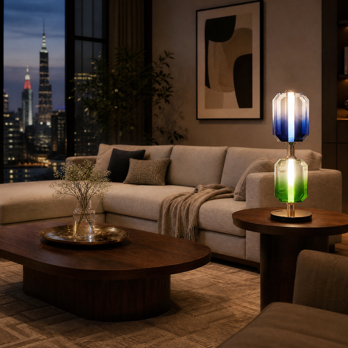 Yiosi Color Crystal Table Lamp 7"