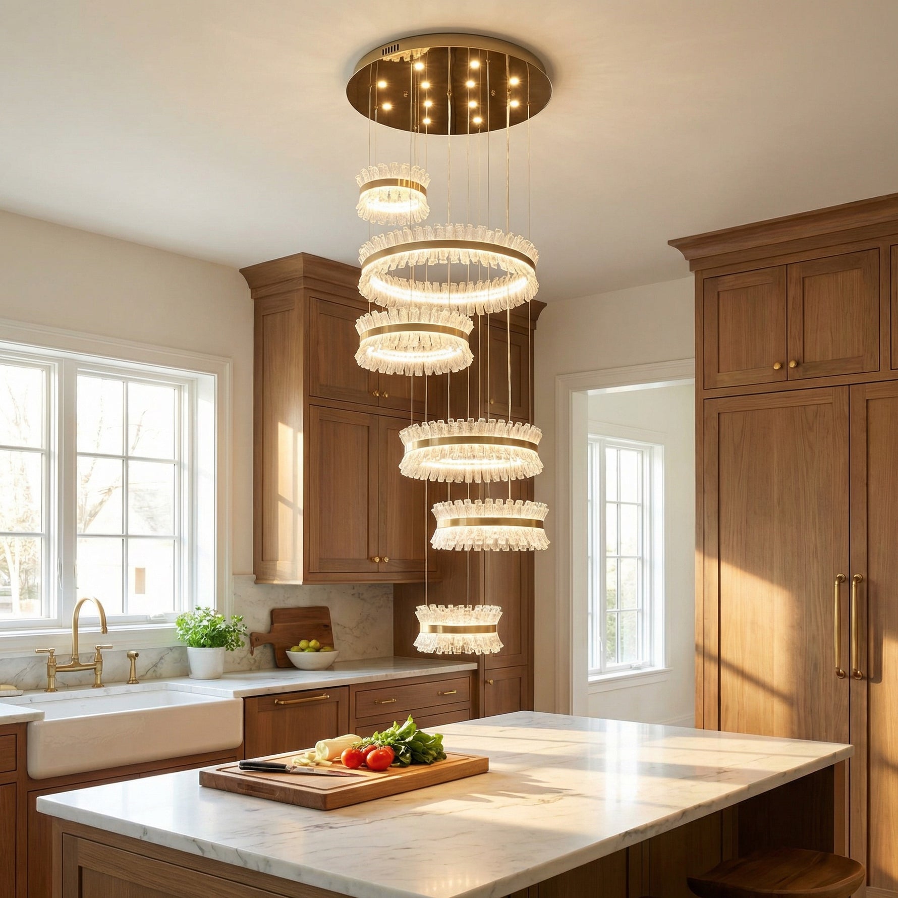 Yiosi Corset Glow Glass Pendant Light 39" - scene-2