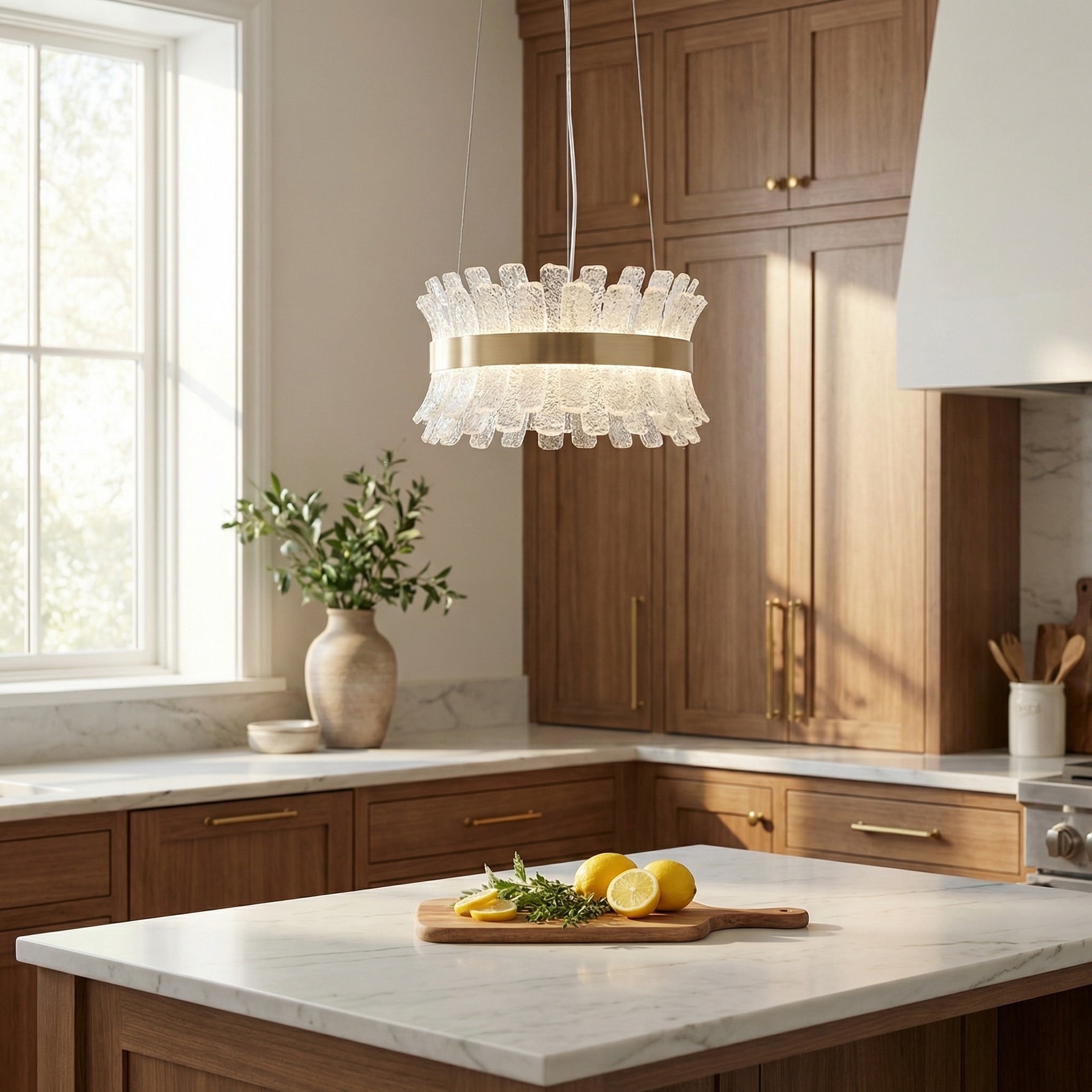 Yiosi Corset Glow Glass Pendant Light 39" - scene-2
