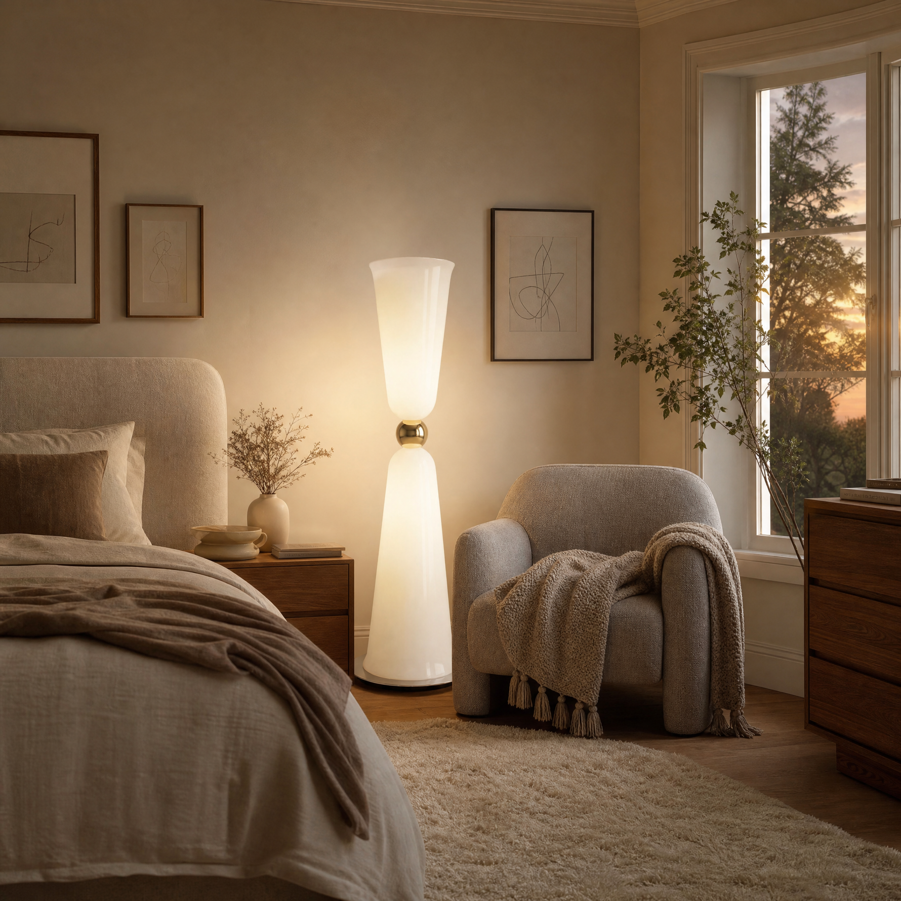 Yiosi Cristallo Double Glass Floor Lamp