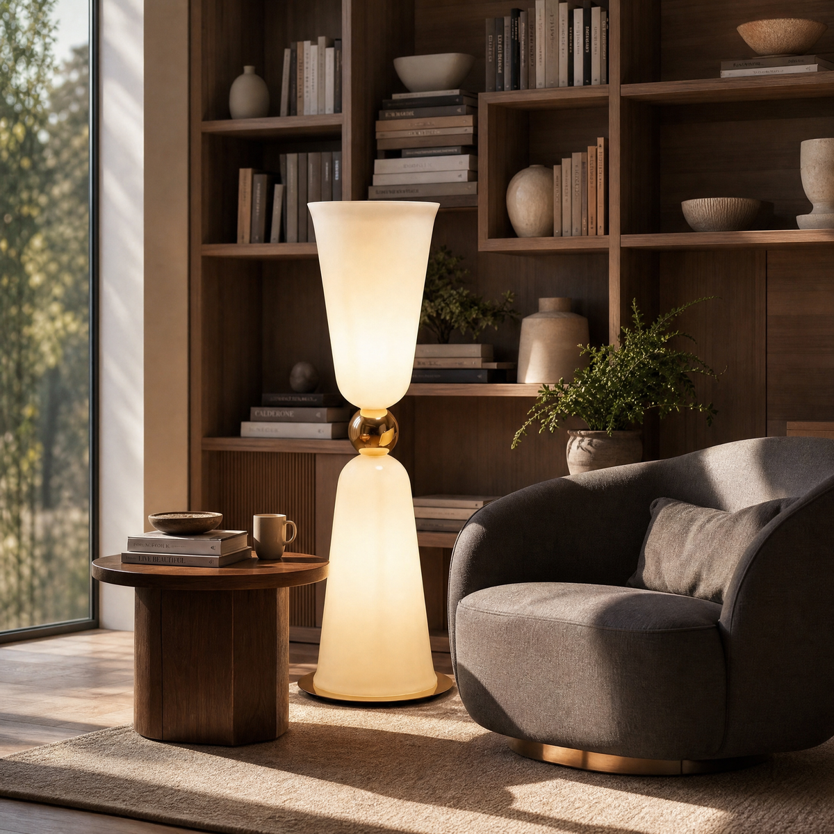 Yiosi Cristallo Double Glass Floor Lamp
