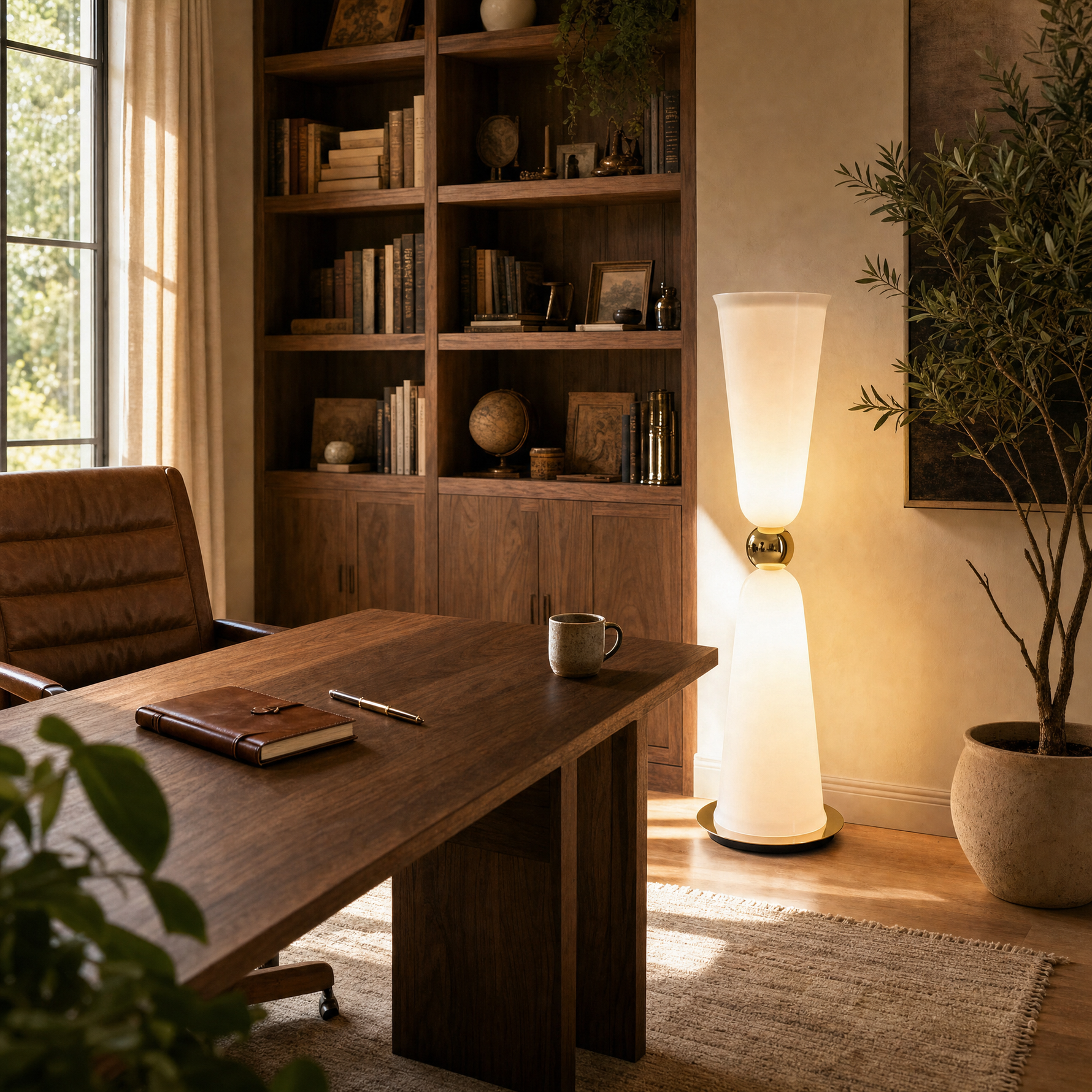 Yiosi Cristallo Double Glass Floor Lamp