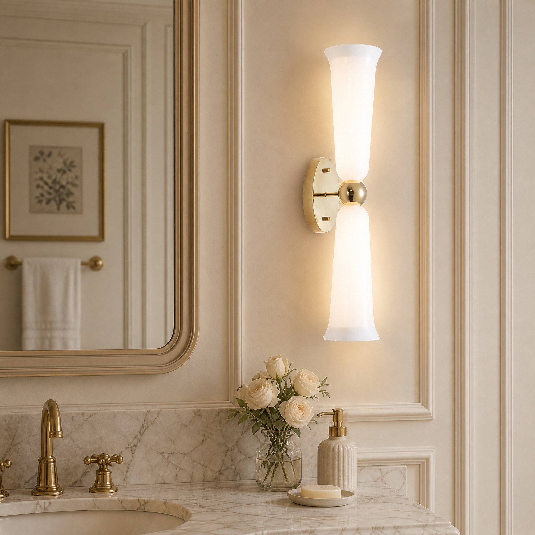 Yiosi Cristallo Double Glass Wall Sconce
