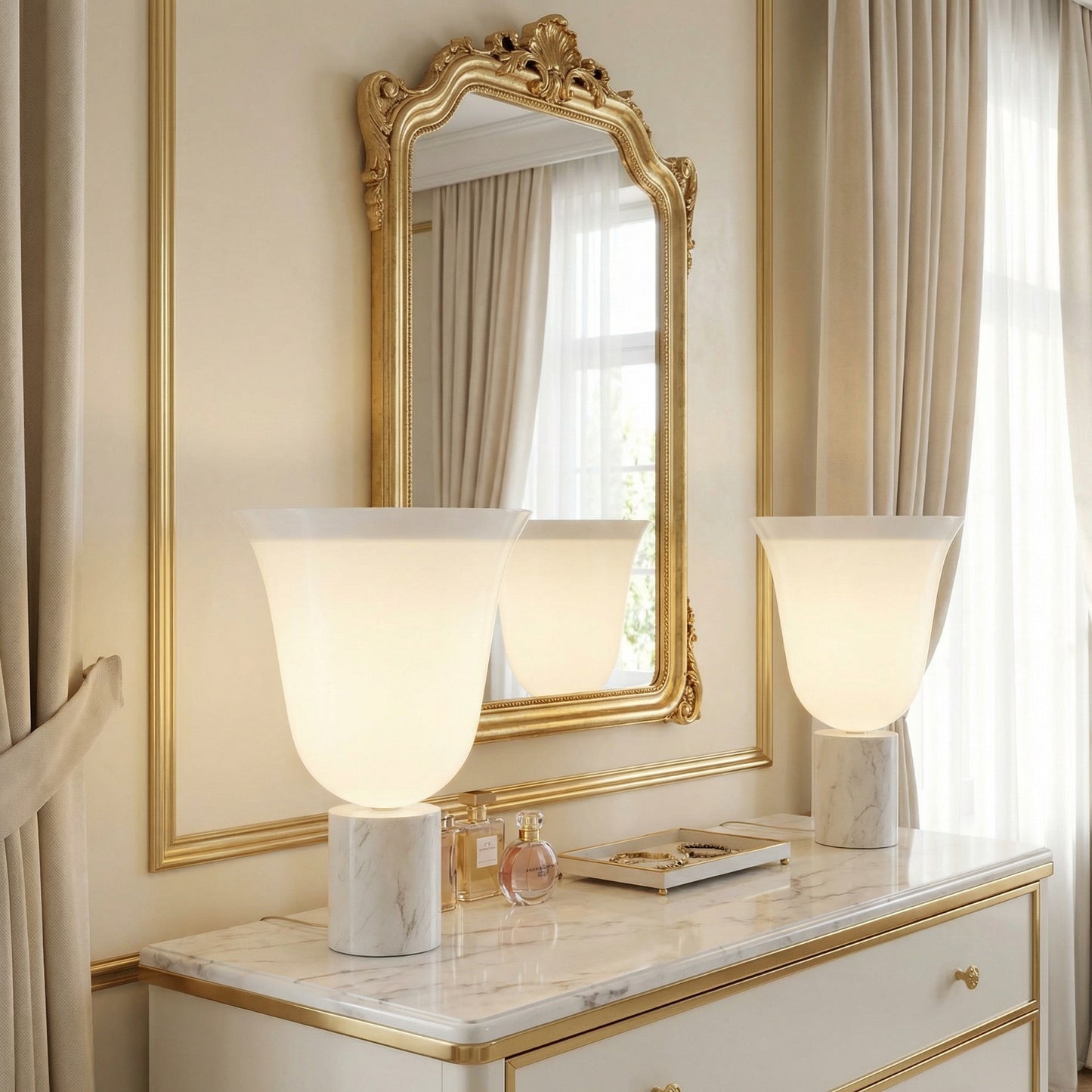 Yiosi Cristallo Glass Table Lamp 16" - scene-2